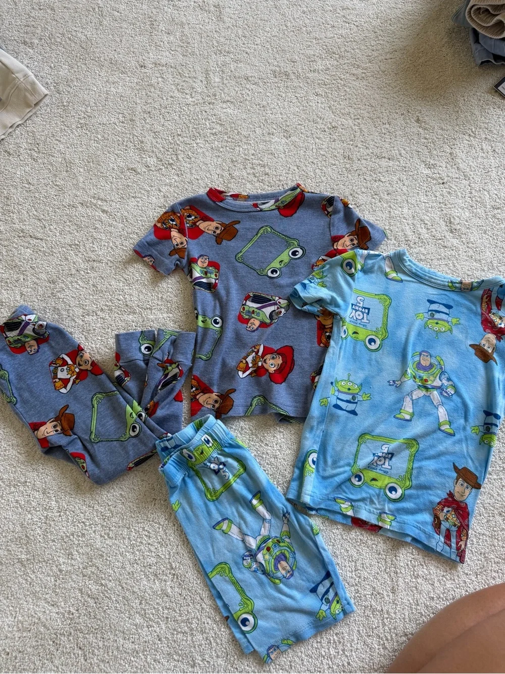 Disney Toy Story 5 Pajama Top in Light Blue with Green & Red Accents